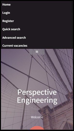 Screenshot of mobile optimised careers site