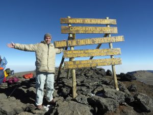 Phil at the peak of Kilimanjaro